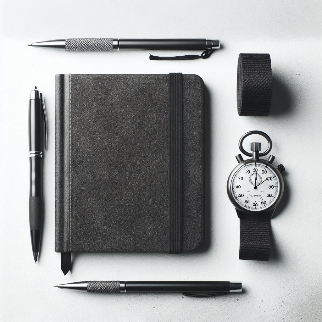 Workout journal and stopwatch for tracking progress