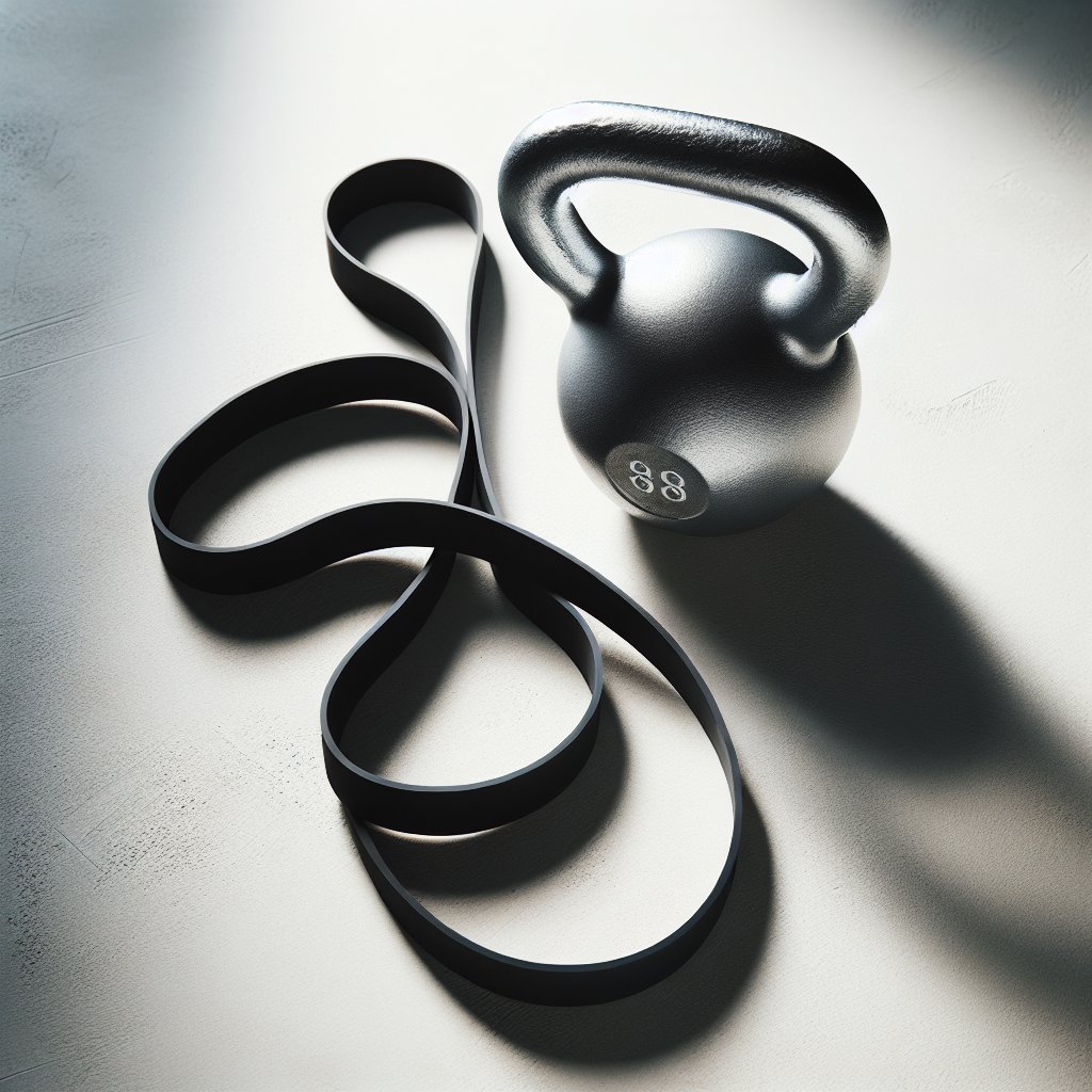 Resistance band and kettlebell representing exercise variety