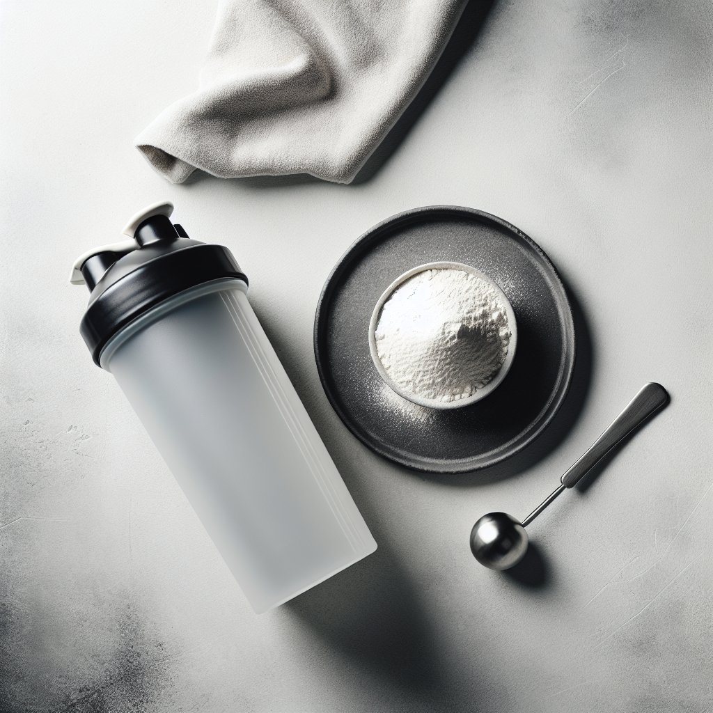 Protein shaker and powder for beginner nutrition