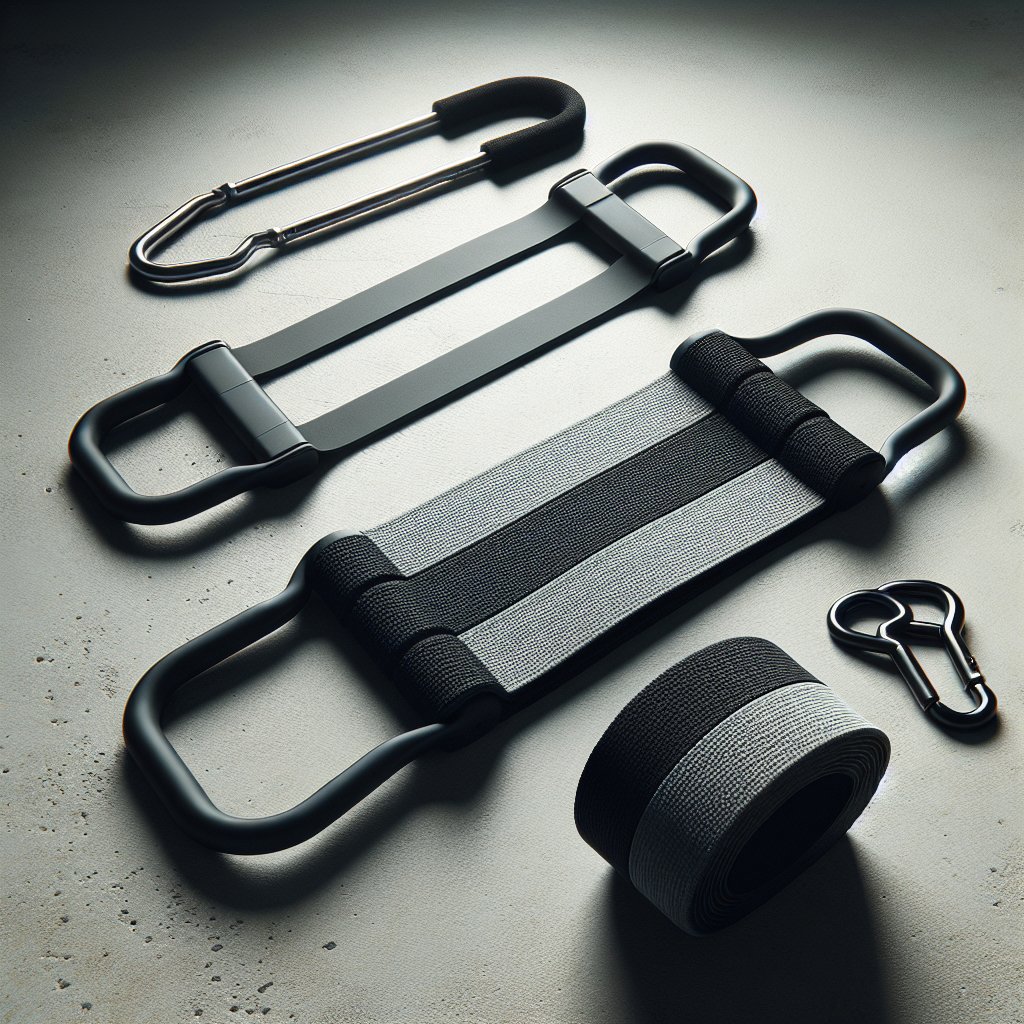 Resistance bands arranged on concrete surface