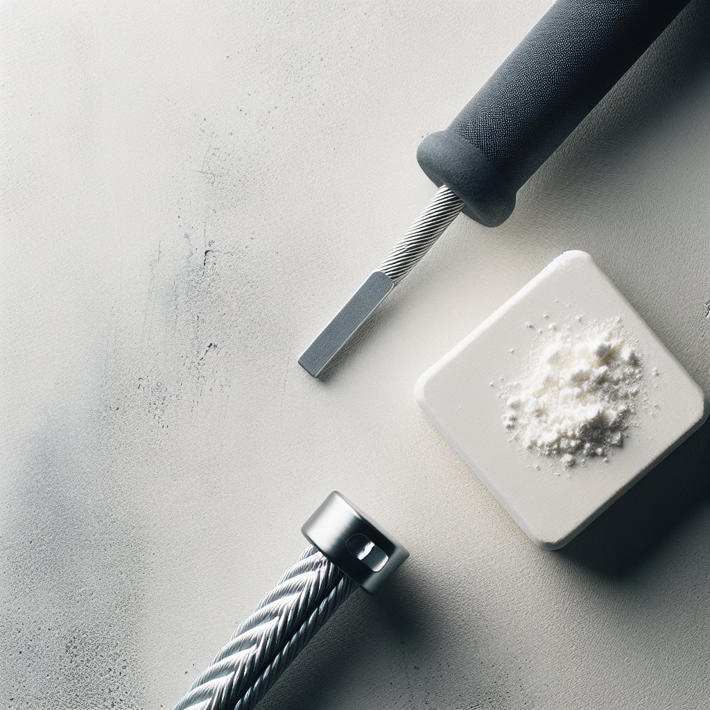 Cable row handle and chalk for pulling exercises