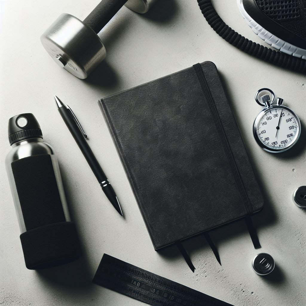 Training notebook and stopwatch for workout programming