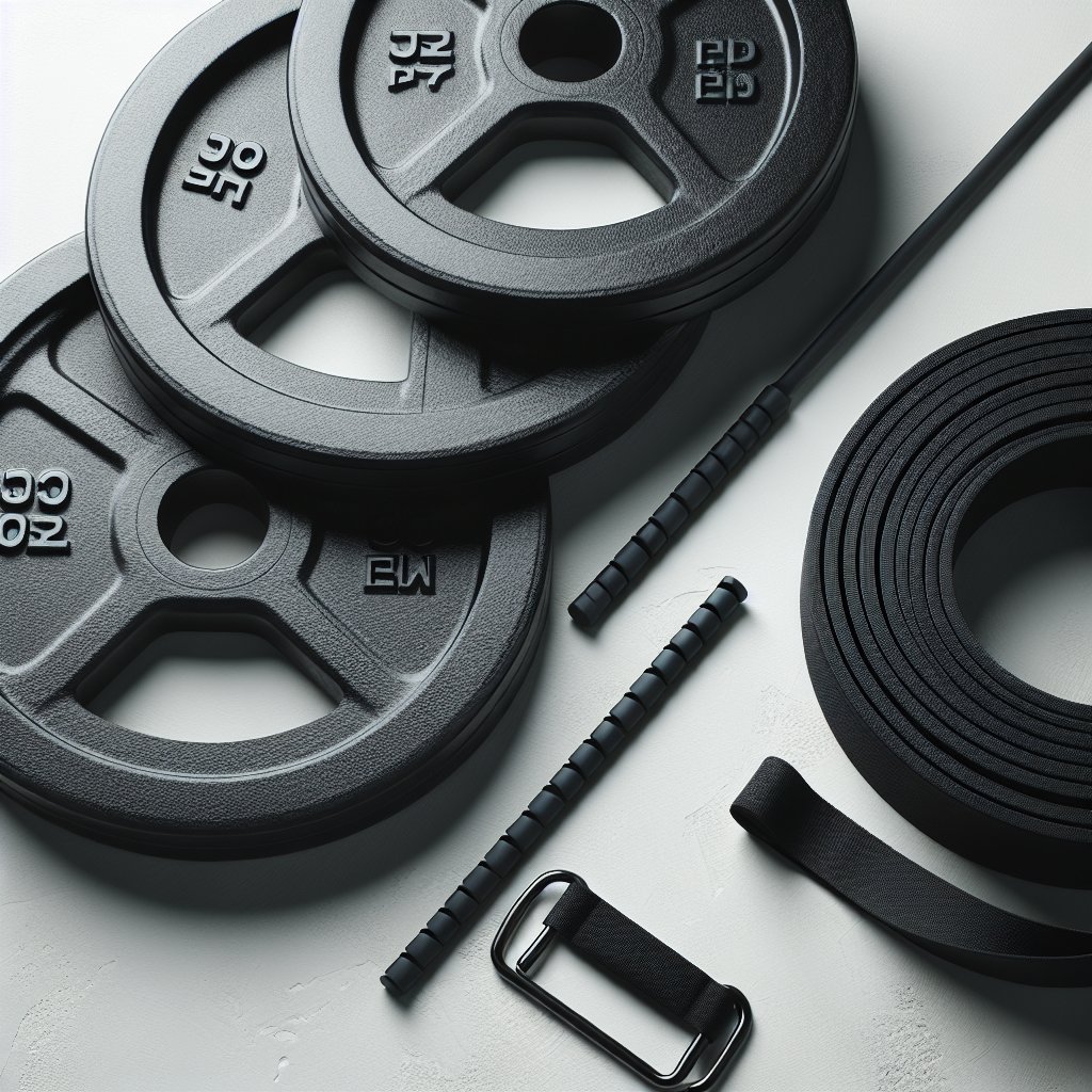 Varied weight plates and resistance band for periodized training